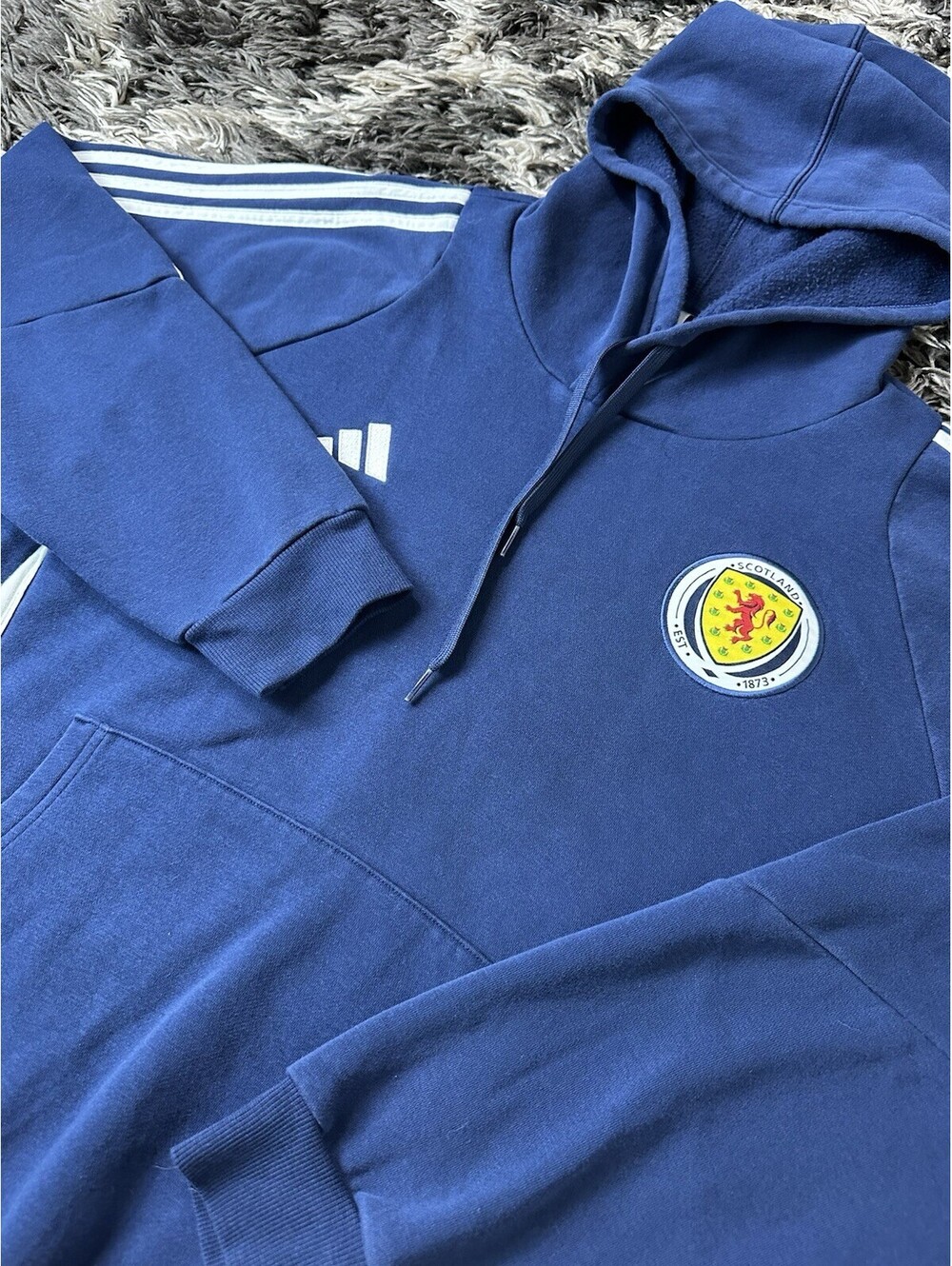 Adidas Scotland Football Soccer Crest Pullover Hoodie Sweatshirt Navy Blue Large